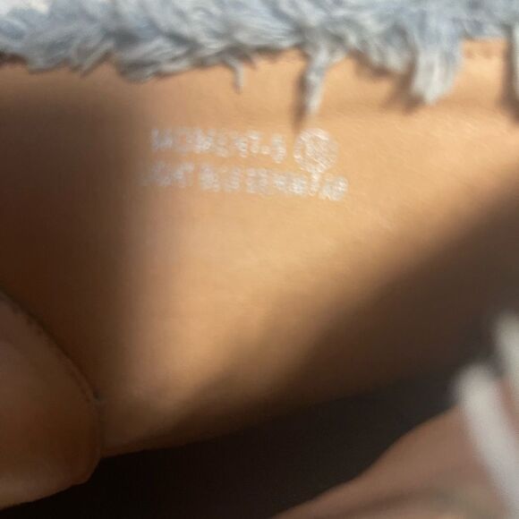 Bella Marie Frayed Denim Peep Toe Lace Up Stiletto Ankle Boots side zipper SZ10 - Picture 15 of 15